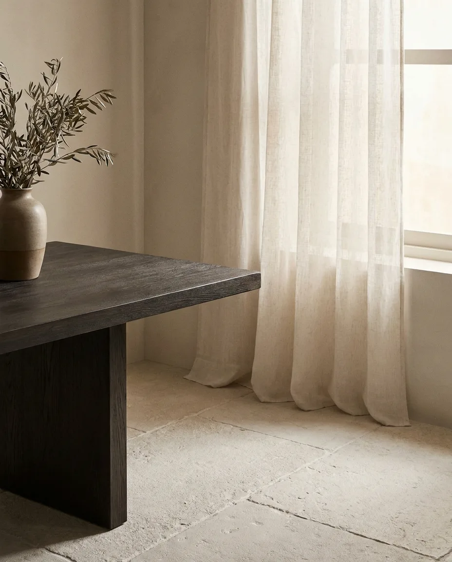 Lino y piedra caliza